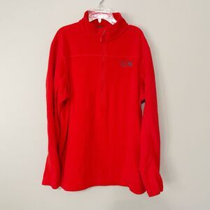 Mountain Hardwear Mens Size L Red Half Zip Pullover Fleece Long Sleeve